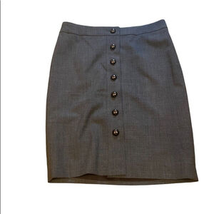 Express Editor Gray Button Down Pencil Skirt Size 2